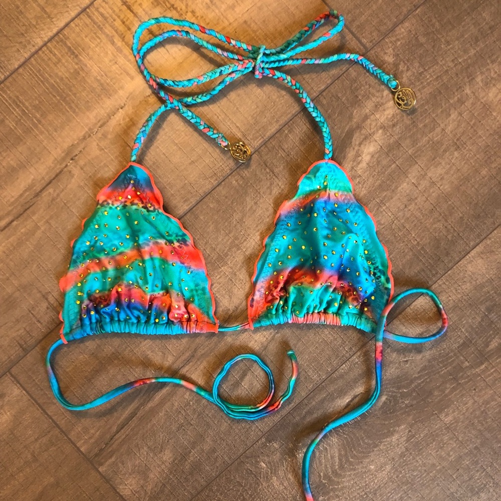 “Mermaid Glitter” Wavy Crystallized Bikini Top